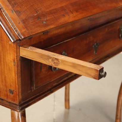 Antiker Barock Schreibtisch Italien \'700 Walnuss Holz Klappe