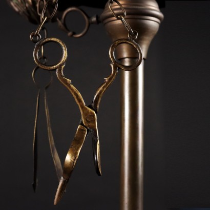 Antike Stehlampe Renaissance Stil Italien \'900 Bronze 3 Lichter
