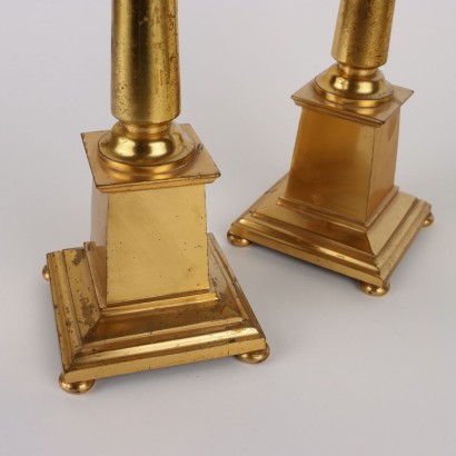 Paar Leuchter aus vergoldeter Bronze
