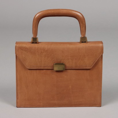Vintage-Tasche aus karamellfarbenem Leder