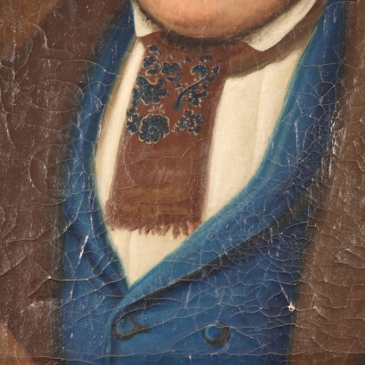 Retrato pintado de un hombre joven