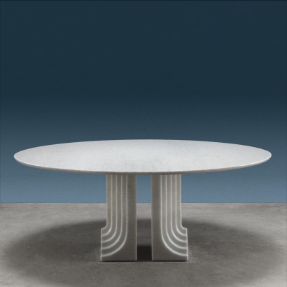 Simon Samo Table by Carlo Scarpa White Marble Italy 1970
