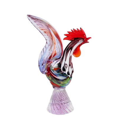 Gallo rampante en cristal de Murano