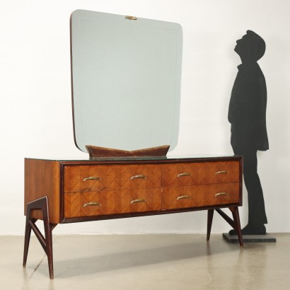 Chest of drawers with mirror, 1950s dresser