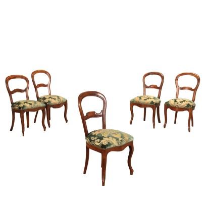Grupo de cinco sillas Louis Philippe