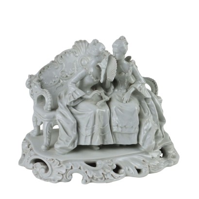 Grupo escultórico en porcelana blanca Ginori en Doccia