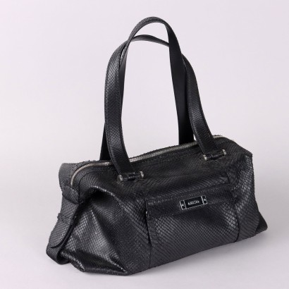 Vintage Black Krizia Bag from the 1990s Leather Suède