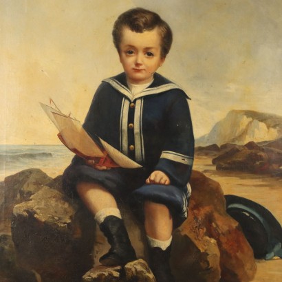 Retrato pintado de un niño