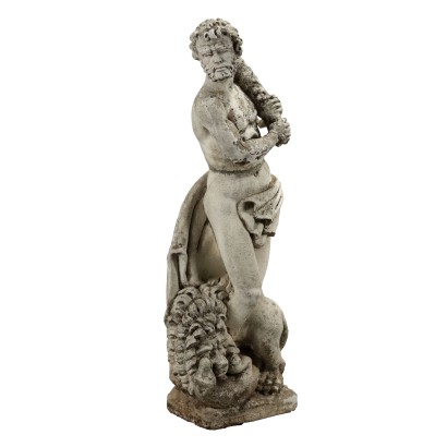 Sculpture Ancienne de Jardin Hercule en Faïence Italie XXe Siècle