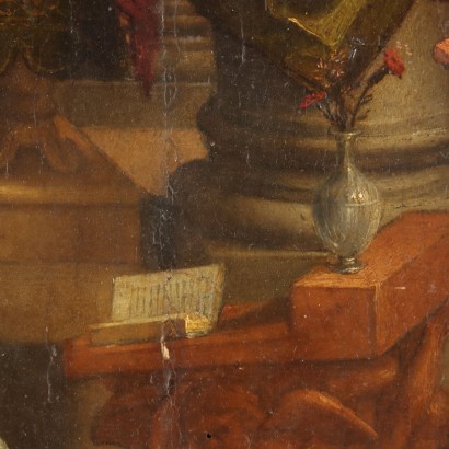 ANNOUNCIATION" PAINTING ON A TABLE, Painting on a panel of the Annunciation, 16th century