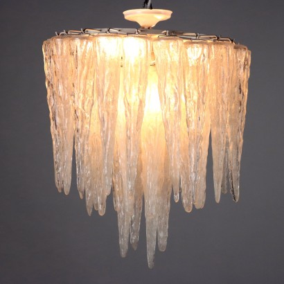 Vintage Lampe aus Metall und Glas Italien der 60er Jahre