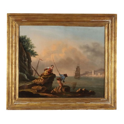 Seascape Painting with Figures