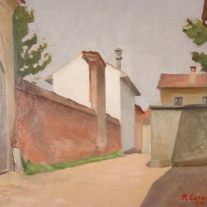 Painting by Primo Carena,Village street,Primo Carena,Primo Carena,Primo Carena,Primo Carena,Primo Carena