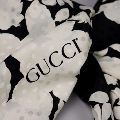 Écharpe Gucci Vintage Noir et Blanc