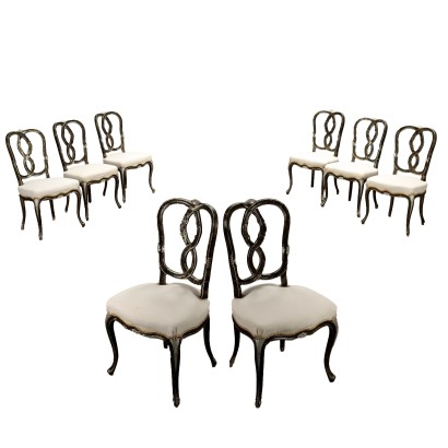 Ocho sillas de estilo barroco