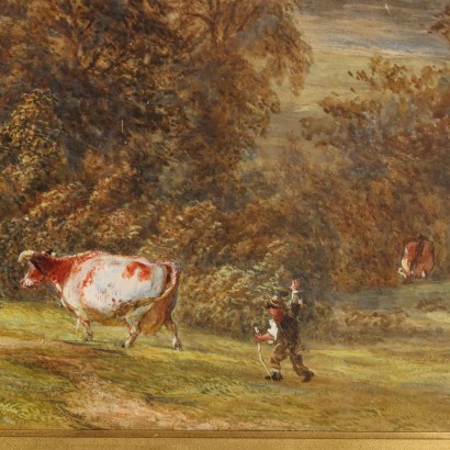 Painting by Henry Clifford Warren,River Landscape with Woodman Figures,Henry Clifford Warren,Henry Clifford Warren,Henry Clifford Warren,Henry Clifford Warren,Henry Clifford Warren