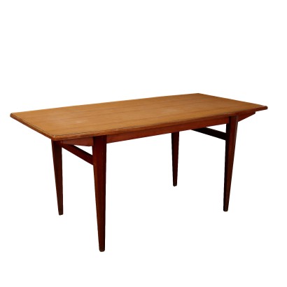 Vintage Tisch aus Buchenholz Platte aus Laminat Italien 60er Jahre
