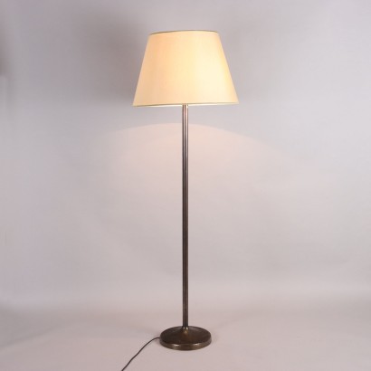 Vintage 1940s Floor Lamp Brass Fabric Italy