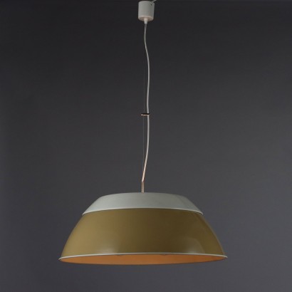 Lampe Vintage en Aluminium Émaillé Italie des Années 1960