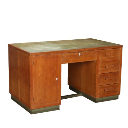 Vintage 1940s Writing Desk Oak Veneer Italy
