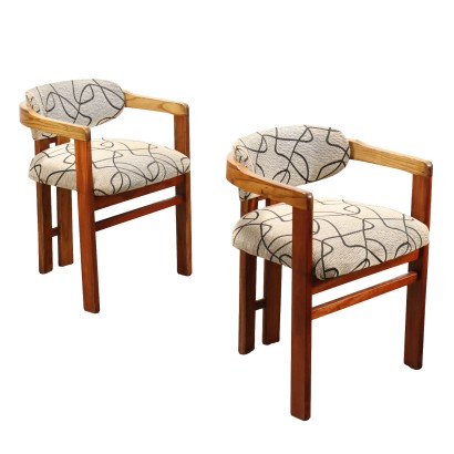 Paar Vintage Stühle aus Mahagoni Stoff Argentina der 60er Jahre