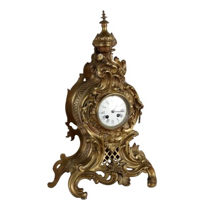 Antique Countertop Clock Gilded Bronze France XIX Century