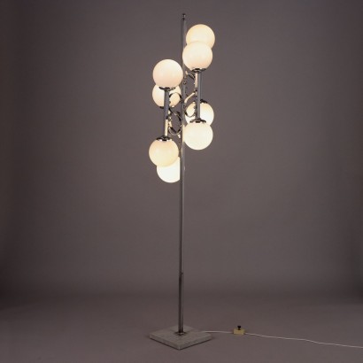 Vintage Lampe aus Metall Marmor Glas Italien der 60er-70er Jahre