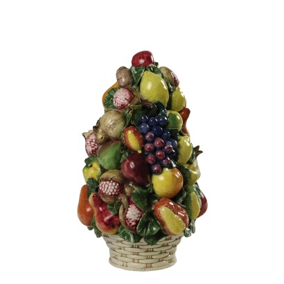 Corbeille avec Pyramide de Fruits en Céramique