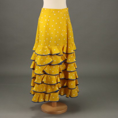 Falda Vintage Amarilla con Volantes