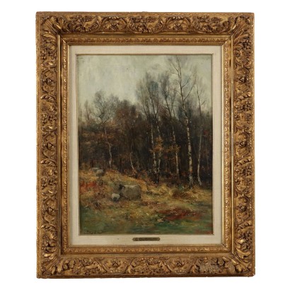 Antikes Gemälde Charles-François Daubigny Attr. Landschaft XIX Jhd