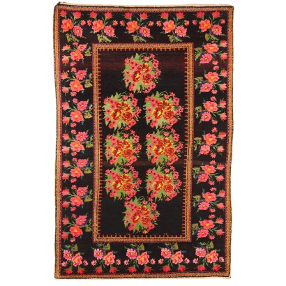 Antique Karabakh Carpet Cotton Wool Heavy Knot Caucasus 90 x 59 In