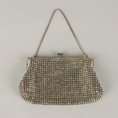 Vintage 1930s-40s Evening Bag with Beads and Metal Decorations