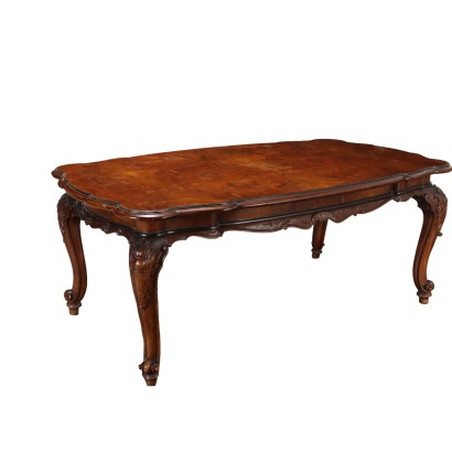 Table Ancienne à Rallonges Style Baroque Noyer du XXe Siècle