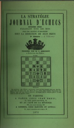 La stratégie Journal d'Échecs: 5e Année 1872 , s.a.
