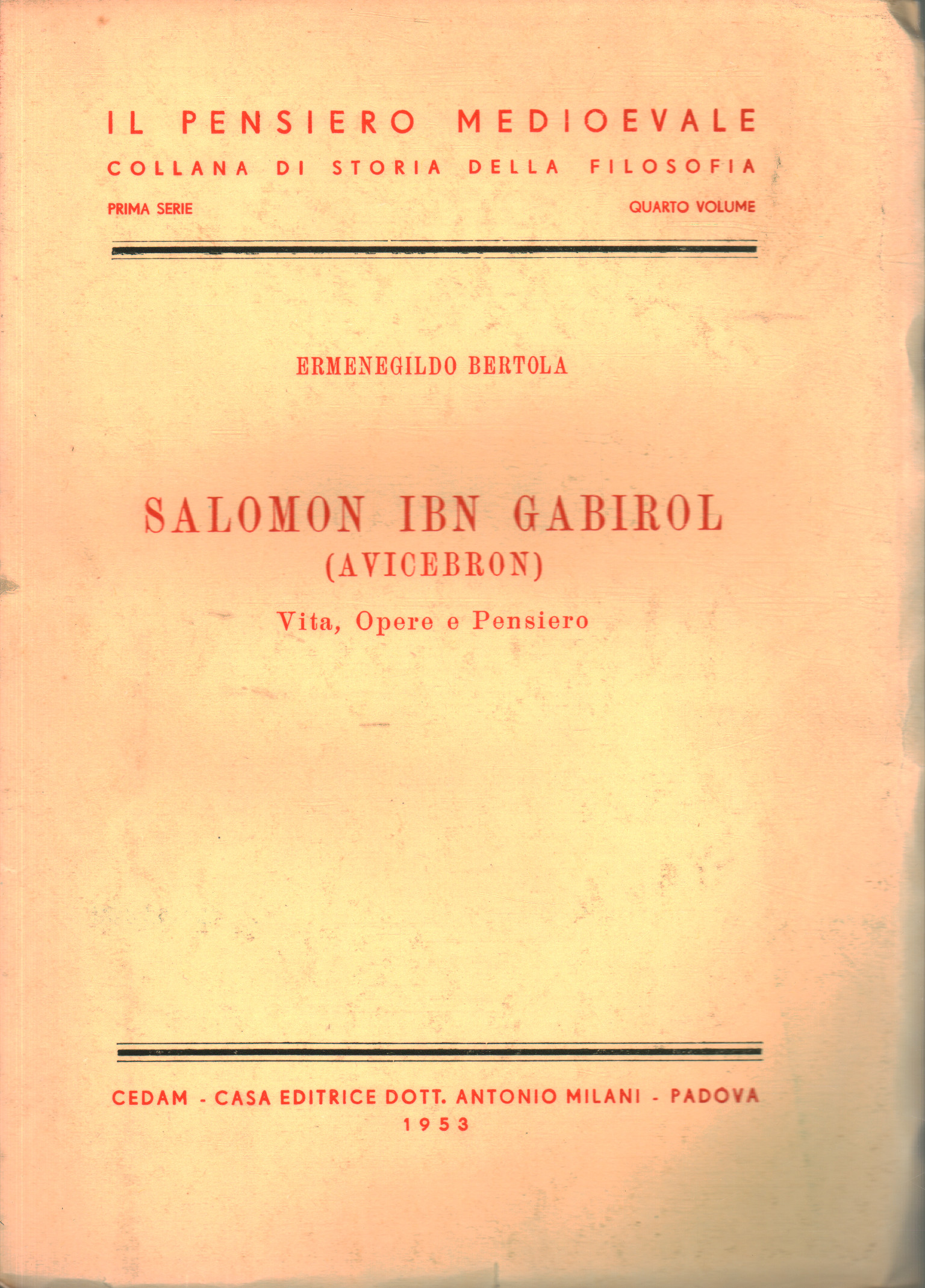 Salomon IBN Gabirol, Ermenegildo Bertola