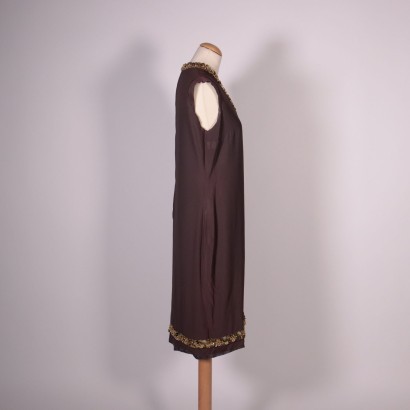 #vintage #vintageclothing #vintagedress #vintagemilano #vintagemoda, Vestido Vintage Marrón con Lentejuelas