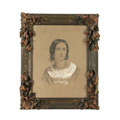arte, arte italiano, pintura italiana del siglo XIX, Retrato de una mujer joven 1858
