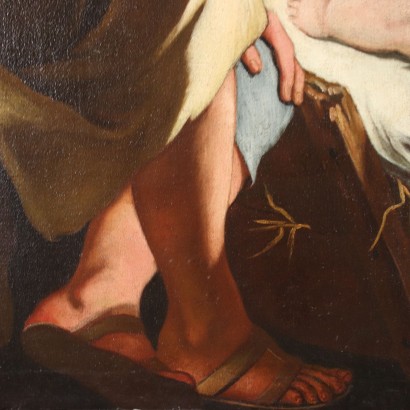 Adoration de l'Enfant Jésus Huile sur Toile XVII Siècle