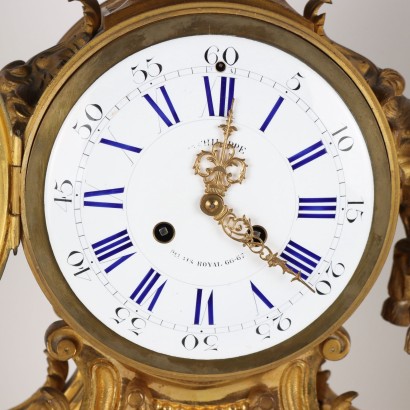 Triptych Clock G. Philippe Bronze France XIX Century