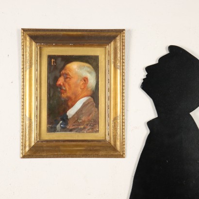 arte, arte italiano, pintura italiana del siglo XIX, Angelo Dall'Oca Bianca, Retrato masculino de perfil, Angelo Dall, Angelo Dall