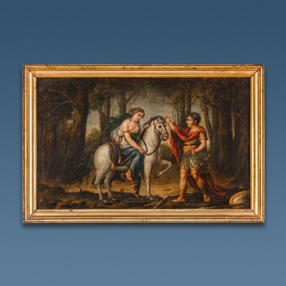 arte, arte italiana, pittura antica italiana,Gruppo di Quattro Dipinti con Scene de