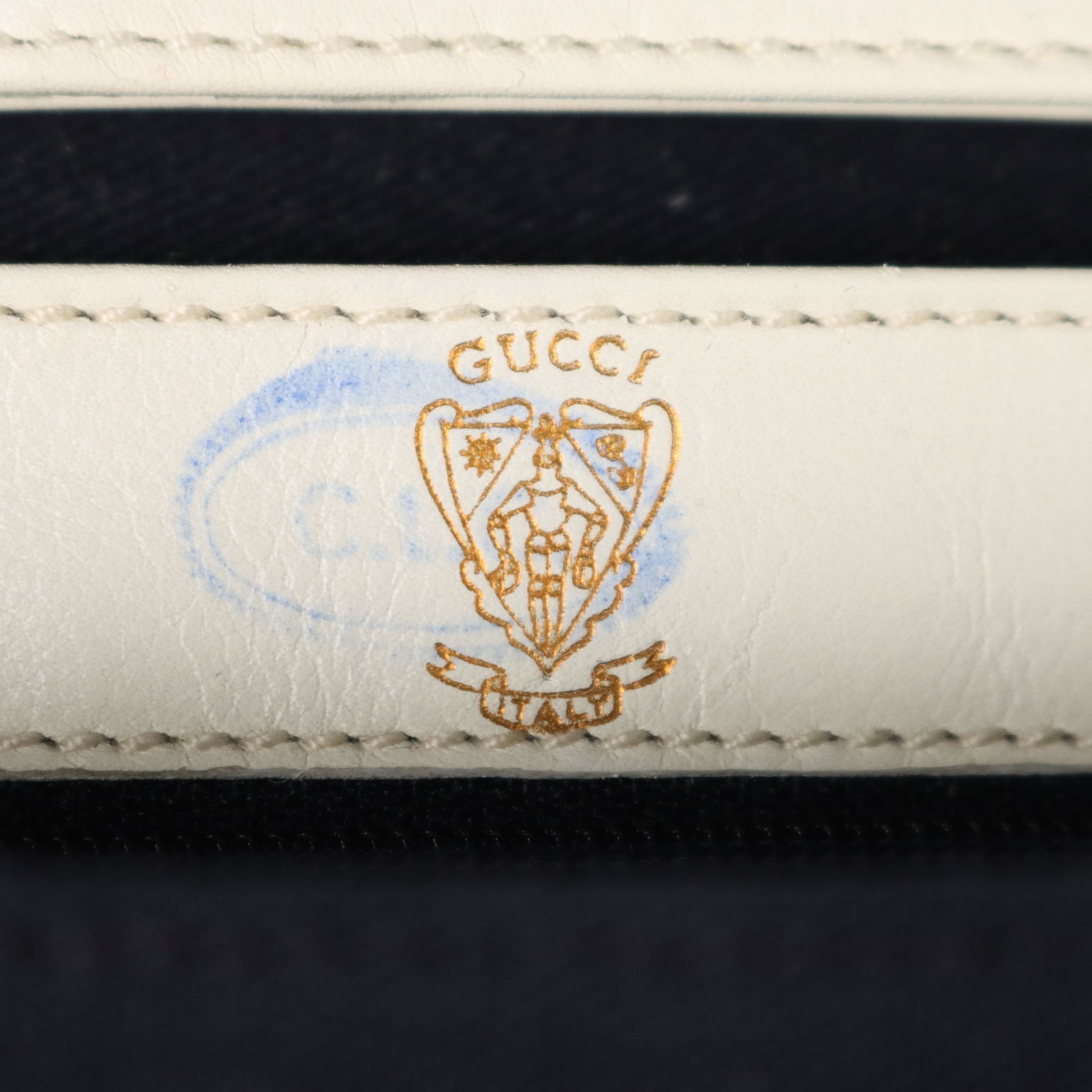 Gucci Borsa Vintage Blu e Rosso Firenze Anni 50 Pelle bianca Tracolla